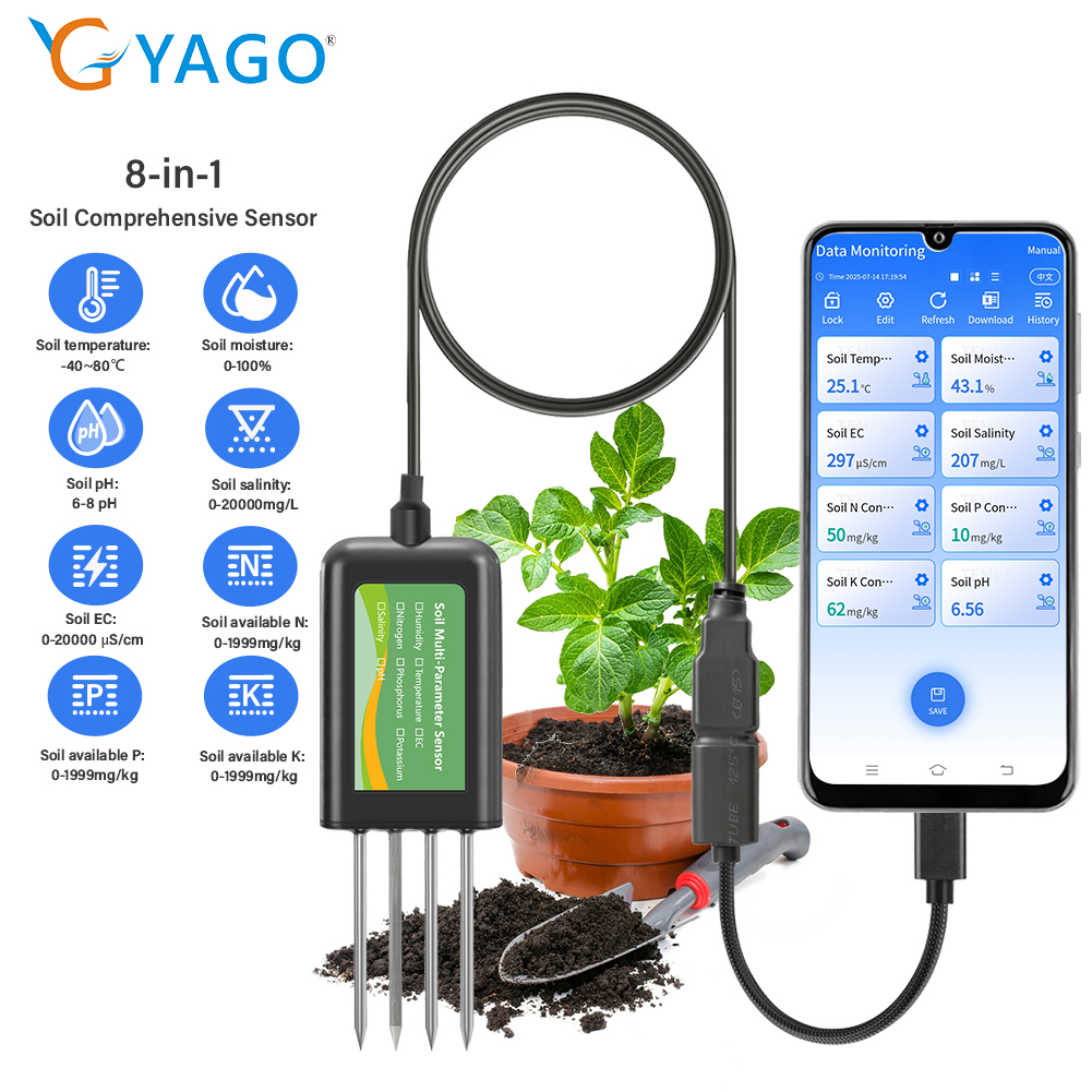 YAGO Soil Sensor 8 in 1 for Ag - Precision Farming Smart Agriculture ulasan dan harga